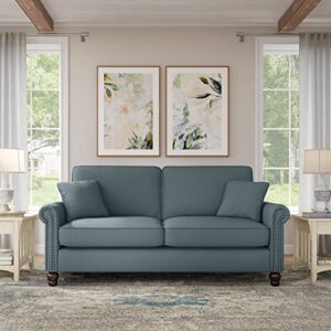 Bush Furniture Coventry Sofa, 73W, Turkish Blue Herringbone