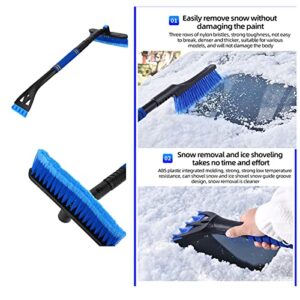 nyatek Extendable Ice Scraper Snow Brush for Car Windshield Detachable with Ergonomic Foam Grip for Car SUV Truck 360 Degree Rotation Car Accessories