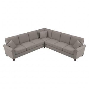 Bush Furniture Hudson L Shaped Sectional Couch, 111W, Turkish Blue Herringbone