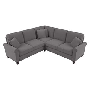 bush furniture hudson l shaped sectional couch, 87w, french gray herringbone