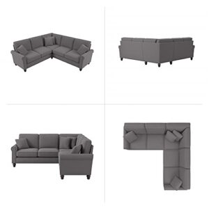 Bush Furniture Hudson L Shaped Sectional Couch, 87W, French Gray Herringbone