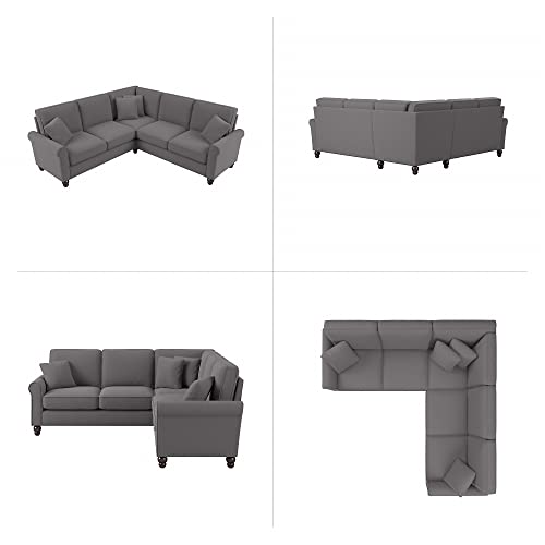 Bush Furniture Hudson L Shaped Sectional Couch, 87W, French Gray Herringbone