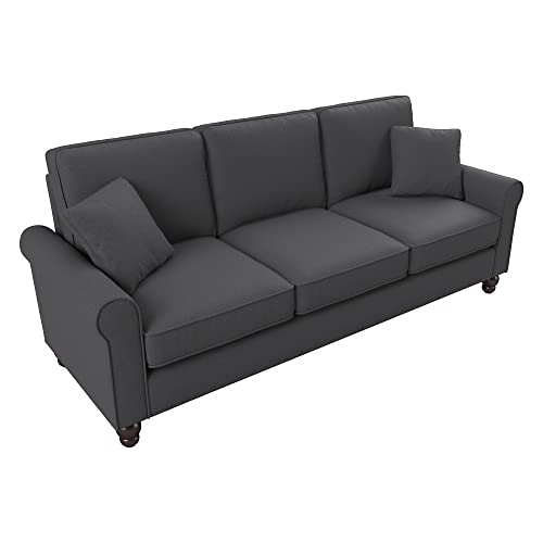 Bush Furniture Hudson Sofa, 85W, Charcoal Gray Herringbone