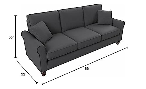 Bush Furniture Hudson Sofa, 85W, Charcoal Gray Herringbone