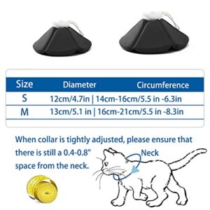 wintchuk Cat Recovery Collar Soft After Surgery, Elizabethan Collars for Anti-Bite Lick Wound Healing Safety Cone for Cat(S,Black)