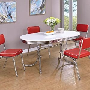 simple relax Set of 2 Side Chairs with Cushion, Red
