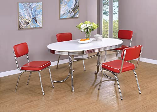 simple relax Set of 2 Side Chairs with Cushion, Red