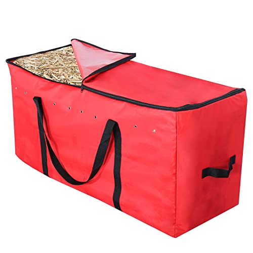 PetierWeit Hay Bale Bag 43”x22”x18” XLarege Hay Bags for Horses Heavy Duty Nylon Tote Hay Bale Storage Bag, Maintain Freshness of The Hay for Horse Cattle Goats Sheep(Red)