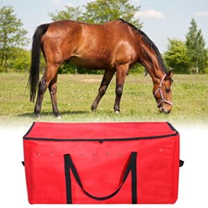 PetierWeit Hay Bale Bag 43”x22”x18” XLarege Hay Bags for Horses Heavy Duty Nylon Tote Hay Bale Storage Bag, Maintain Freshness of The Hay for Horse Cattle Goats Sheep(Red)