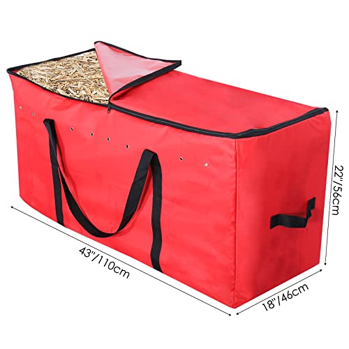 PetierWeit Hay Bale Bag 43”x22”x18” XLarege Hay Bags for Horses Heavy Duty Nylon Tote Hay Bale Storage Bag, Maintain Freshness of The Hay for Horse Cattle Goats Sheep(Red)