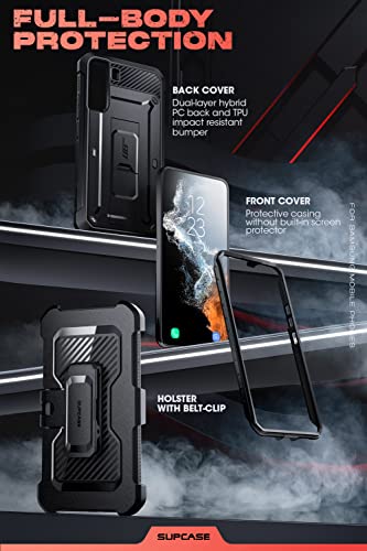 SUPCASE Unicorn Beetle Pro Series Case for Samsung Galaxy S22 Plus 5G (2022 Release), Full-Body Dual Layer Rugged Belt-Clip & Kickstand Case Without Built-in Screen Protector (Black)