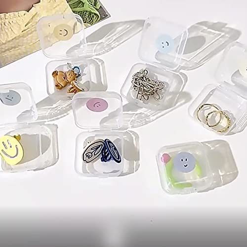 Cenbee 48 Pcs Clear Small Plastic Storage Containers Anti Oxidation Transparent Jewelry Holder for Item Craft, Beads, Pills, Ear Studs, Necklaces,Rings, Case (1.37 x 1.37 0.7 Inches)