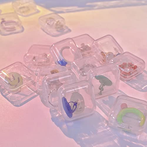 Cenbee 48 Pcs Clear Small Plastic Storage Containers Anti Oxidation Transparent Jewelry Holder for Item Craft, Beads, Pills, Ear Studs, Necklaces,Rings, Case (1.37 x 1.37 0.7 Inches)