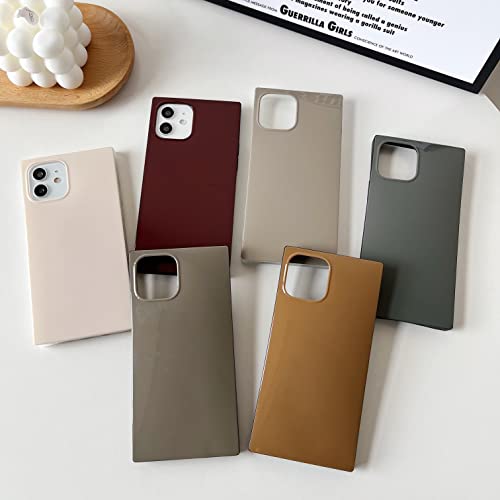 COCOMII Square Case Compatible with iPhone 12 Pro Max - Slim, Glossy, Solid Color, Timeless Neutrals, Easy to Hold, Anti-Scratch, Shockproof (Caramel)