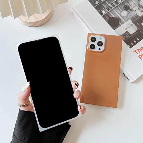 COCOMII Square Case Compatible with iPhone 12 Pro Max - Slim, Glossy, Solid Color, Timeless Neutrals, Easy to Hold, Anti-Scratch, Shockproof (Caramel)