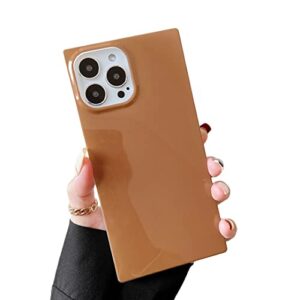 COCOMII Square Case Compatible with iPhone 12 Pro Max - Slim, Glossy, Solid Color, Timeless Neutrals, Easy to Hold, Anti-Scratch, Shockproof (Caramel)
