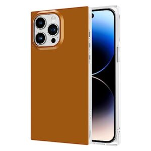 COCOMII Square Case Compatible with iPhone 12 Pro Max - Slim, Glossy, Solid Color, Timeless Neutrals, Easy to Hold, Anti-Scratch, Shockproof (Caramel)