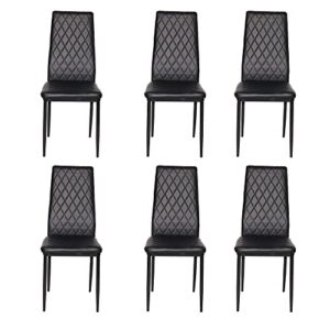 ianiya dinning chair for dinning room kitchen metal chairs modern leather dining chairs set of 6 (black)
