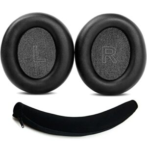 taizichangqin life q30 / q35 bt earpads cushion replacement compatible with anker soundcore life q30 / q35 bluetooth headphone (protein leather ear pads + headband covers)
