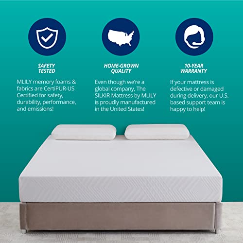 SILKIR 8" Memory Foam Mattress | Green Tea & Cooling Gel Infused for Cool Sleep | 10 Year Warranty | CertiPUR-US Certified | Bed in Box | Made 100% in USA | Medium Firm | King Size SLKR8-K