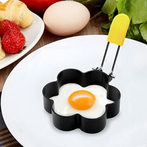 Sihuuu Egg Ring Stainless Steel Moldel with Anti-scalding Handle - Frying Shaping Cooker Eggs Ring for Camping Breakfast Sandwich Burger（Flower ）