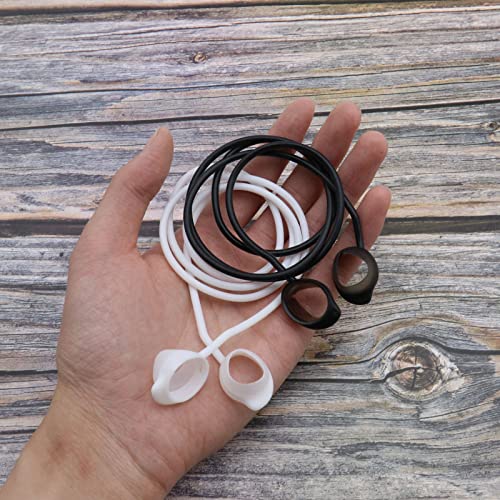 2pcs Wireless Earphone Silicone Anti-Lost Strap Compatible with Galaxy Buds/Buds Plus Headphone Straps Earphone Anti-Lost Strap Hanging Neck Rope Black&White