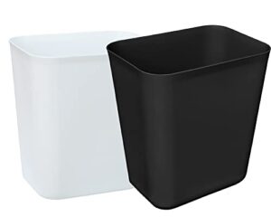 ritqub 1.6 gallons efficient trash can wastebasket 6l, fits under desk, kitchen, home, office (1.6-gallon, white+black)
