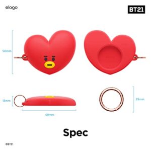 elago BT21 Silicone Case Compatible with AirTag Case, Compatible with Air Tag Keychain - Drop Protection, Track Keys, Backpacks, Purses, Tracking Tag Not Included [TATA] [Official Merchandise]