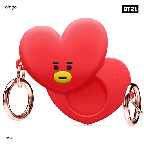 elago BT21 Silicone Case Compatible with AirTag Case, Compatible with Air Tag Keychain - Drop Protection, Track Keys, Backpacks, Purses, Tracking Tag Not Included [TATA] [Official Merchandise]