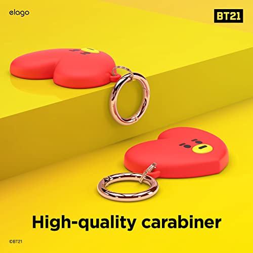 elago BT21 Silicone Case Compatible with AirTag Case, Compatible with Air Tag Keychain - Drop Protection, Track Keys, Backpacks, Purses, Tracking Tag Not Included [TATA] [Official Merchandise]