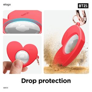elago BT21 Silicone Case Compatible with AirTag Case, Compatible with Air Tag Keychain - Drop Protection, Track Keys, Backpacks, Purses, Tracking Tag Not Included [TATA] [Official Merchandise]