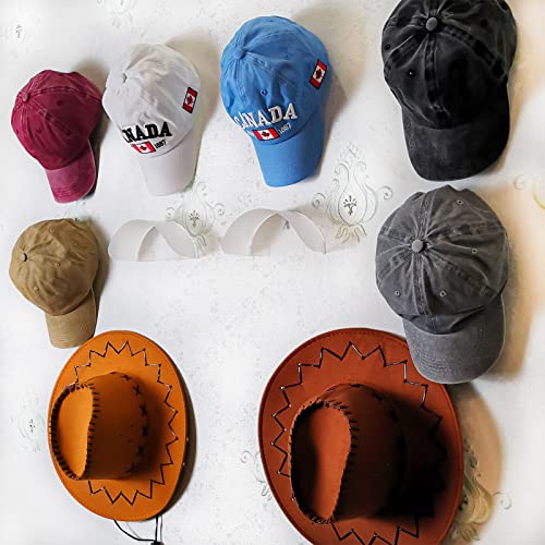 LUOLAO Hat Rack for Wall, Hat Storage Organizer for Baseball Caps, Keep Hat Shape, Traceless Installation Hat Hanger, 10 Pack