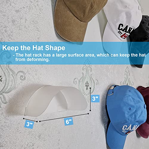 LUOLAO Hat Rack for Wall, Hat Storage Organizer for Baseball Caps, Keep Hat Shape, Traceless Installation Hat Hanger, 10 Pack