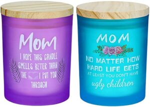 gifts for mom, hotioga mom gifts from daughter and son funny scented candles mother presents for christmas mothers day birthday thanksgiving