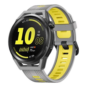 huawei watch gt runner 4gb run-b19 dual-band five-system gnss durable polymer fiber - soft silicone strap - grey