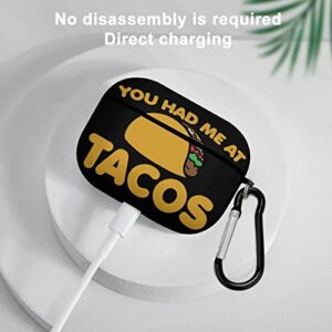 Sedoied You Had Me at Taco All Over Printed Case for AirPods Pro Cover Earbuds Headset Storage Bag Protective Cute, black, One Size (Sedoied)