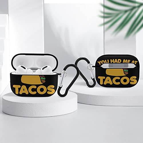 Sedoied You Had Me at Taco All Over Printed Case for AirPods Pro Cover Earbuds Headset Storage Bag Protective Cute, black, One Size (Sedoied)