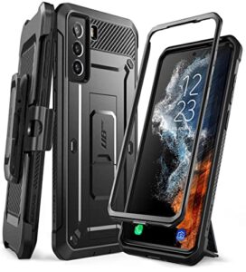supcase unicorn beetle pro series case for samsung galaxy s22 5g (2022 release), full-body dual layer rugged belt-clip & kickstand case without built-in screen protector (black)