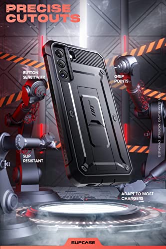 SupCase Unicorn Beetle Pro Series Case for Samsung Galaxy S22 5G (2022 Release), Full-Body Dual Layer Rugged Belt-Clip & Kickstand Case Without Built-in Screen Protector (Black)