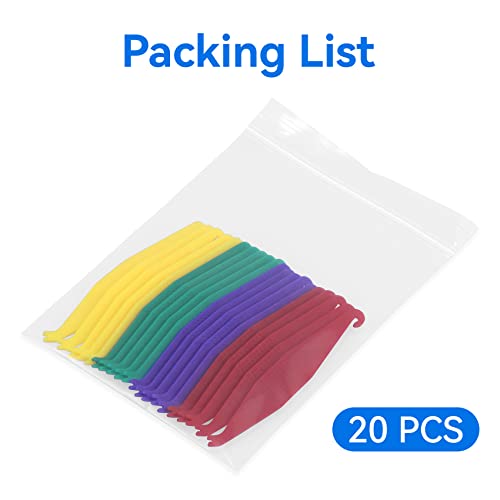 Annhua 20 PCS Dental Elastic Rubber Bands Placers, Braces Rubber Band Tool Disposable Plastic Elastic Placers for Braces Bands - Multi-color