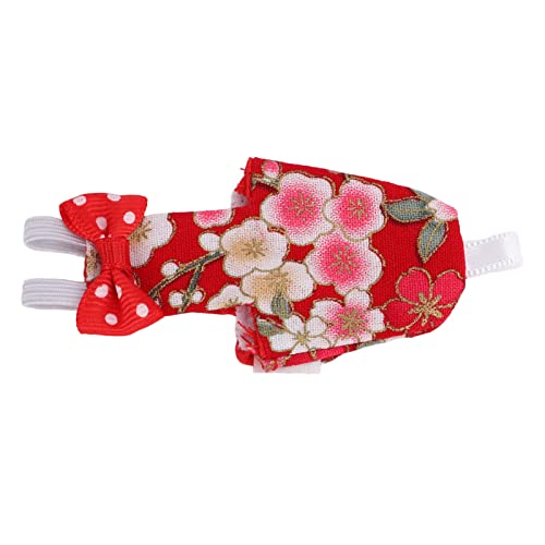 Bird Clothes, Washable Red Cherry Blossoms Cotton Bird Diaper with Elastic Band Waterproof Liner for Pet Parrots Macaw Cockatiel