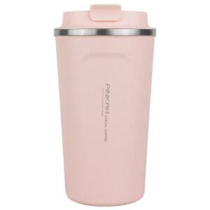 pinkah 17oz stainless steel coffee travel mug on the go, double walled insulated vacuum coffee tumbler cup for hot/cold coffee