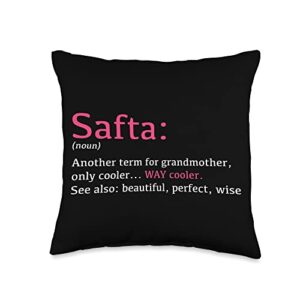 gifts for safta safta: funny definition noun-another term throw pillow, 16x16, multicolor