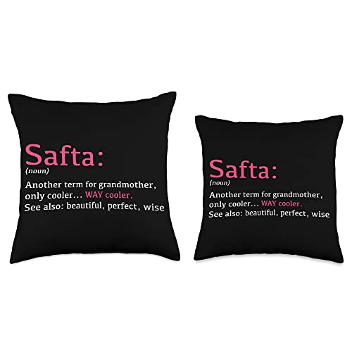 Gifts For Safta SAFTA: Funny Definition Noun-Another Term Throw Pillow, 16x16, Multicolor