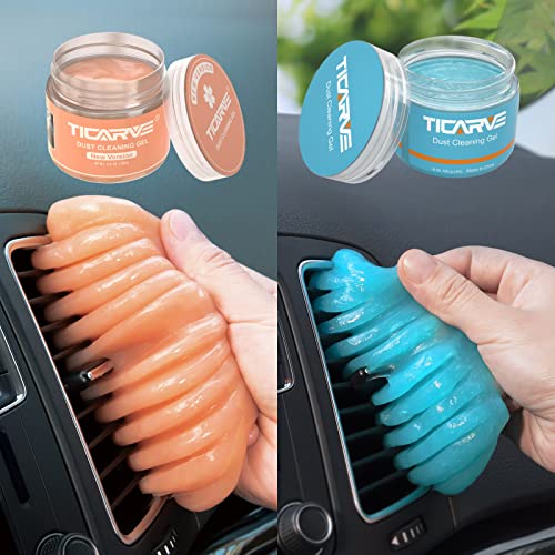 TICARVE Cleaning Gel for Car Cleaning Kit Detailing Putty Auto Cleaning Putty Detailing Gel Detail Tools Car Interior Cleaner Cleaning Slime Car Vent Cleaner (Orange Blue)