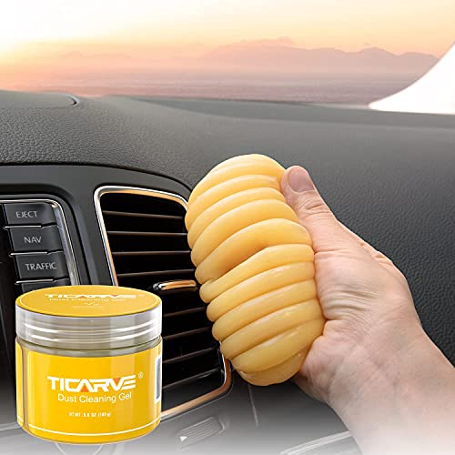 TICARVE Cleaning Gel for Car Detailing Putty Car Cleaning Putty Auto Detailing Gel Detail Tools for Car Interior Cleaner Car Cleaning Kit Automotive Car Cleaner Orange Yellow