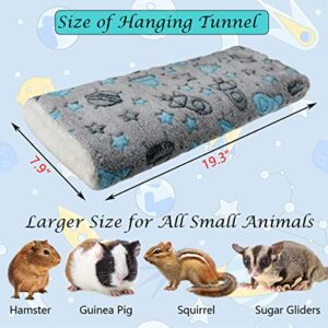 Vehomy 2Pcs Small Pet Tunnel Tube Hammock Luminous Glow Guinea Pig Hammock Rat Hanging Bunk Bed Plush Self-Luminous Ferret Hamster Tunnel Hideout for Small Animals Chinchilla Squirrel Gerbil