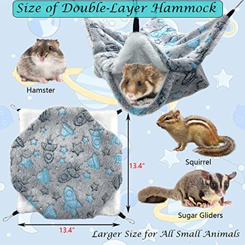 Vehomy 2Pcs Small Pet Tunnel Tube Hammock Luminous Glow Guinea Pig Hammock Rat Hanging Bunk Bed Plush Self-Luminous Ferret Hamster Tunnel Hideout for Small Animals Chinchilla Squirrel Gerbil