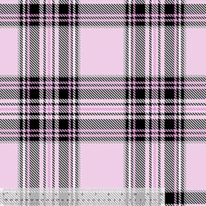 Stewart Plaid Pink Anti-Pill No-Sew Throw Fleece Fabric Kit (50x60)