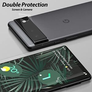 [2+1 PACK + UV Lamp] Whitestone Dome Glass Screen Protector for Google Pixel 6 Pro, Full Tempered Glass Shield with Liquid Dispersion Tech [Easy to Install Kit] Smart Phone Screen Guard with Camera Film Protector - 2pack